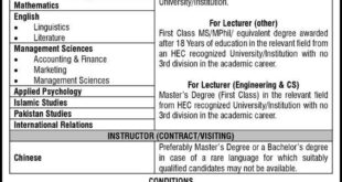 NumL Faisalabad Campus Jobs
